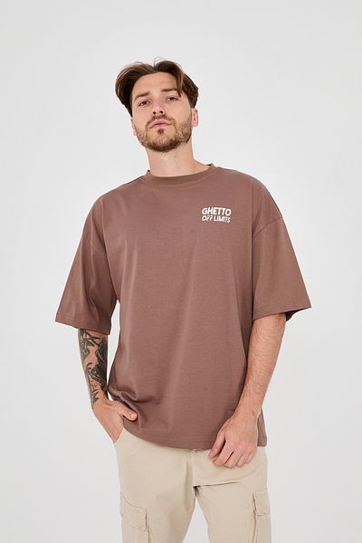 Ghetto off limits Baby Blue Oversize T-shirt - Πίσω Εμπριμέ Ghetto