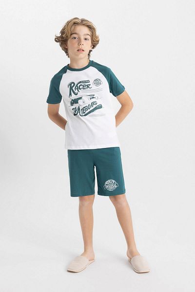 DeFacto Set de pijamale pentru băieți, cu mâneci scurte, pantaloni scurți C7912a824sm