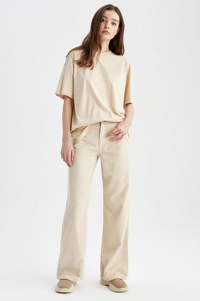 DeFacto Crew Neck Oversize Short Sleeve T-Shirt - V4136AZNS