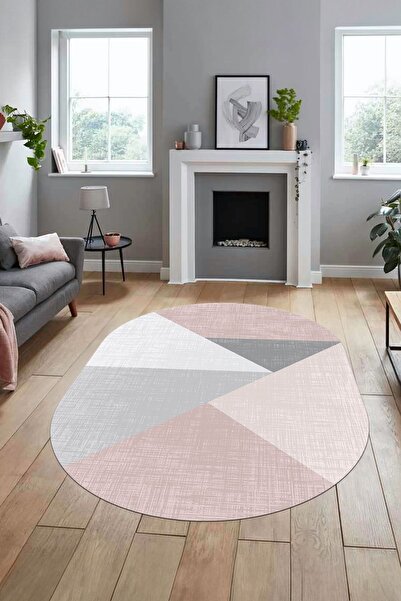 EY HOME Baskılı Kaymaz Taban Yıkanabilir Modern Oval Yolluk Koridor Mutfak Sa...