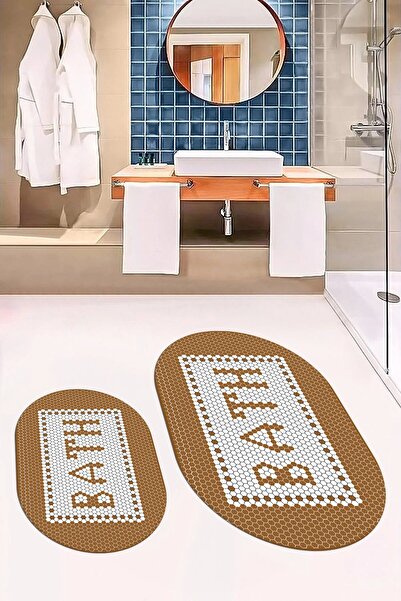 EY HOME Set de toaletă digitală cu cu imprimeu modele de mozaic pentru baie, ...