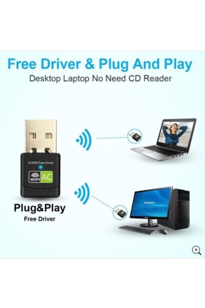 maetheus Mini Wifi Usb Adaptör Kablosuz Alıcı Adaptörü 600 Mbps 5ghz