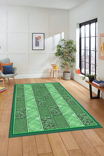 EY HOME Dijital Baskılı Kaymaz Taban Yıkanabilir Jüt-Hasır Desenli Mutfak Yol...