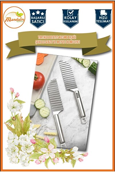 mandalin reklam Serrated Potato Cutting Knife - Shaped Vegetable And Fruit Slicer