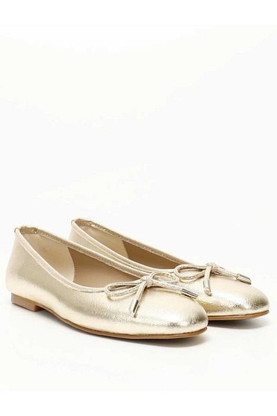Pine Cone Shiny Ballerinas - Ribbon Detailed