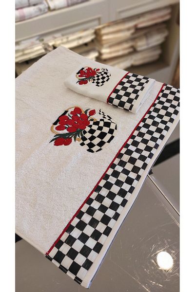 Antepiş Home MACKENZIE - Checkerboard Patterned Face Towel