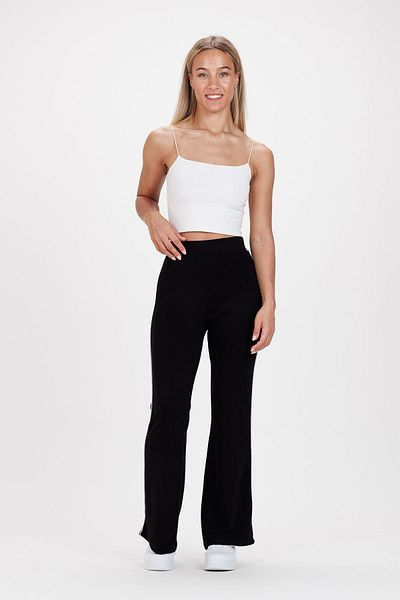 Ecrou Women's Black Side Piping Detailed Flare Mold Pants
