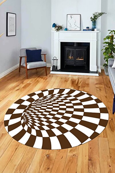 EY HOME 3D Renkli Modern Tasarım Kaymaz Taban Yıkanabilir Yuvarlak Mutfak Sal...