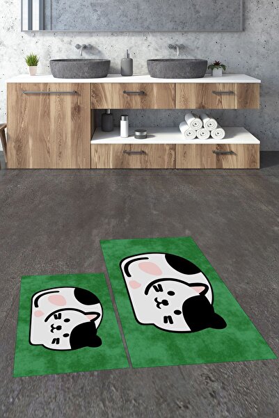 EY HOME Σετ τουαλέτας 3D Digital με τύπωμα που πλένεται με αντιολισθητικό σχέ...