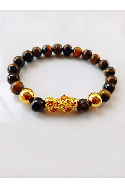 PİRAMİGO Pi Xiu Tiger Eye Unisex Bracelet Ganesh Dragon Pixsui
