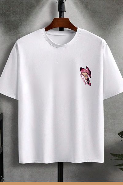 Massgai Jujutsu Kaisen: Yuji Ithadi Sakuna Unisex Design Printed Oversized Anime T-shirt 100% βαμβάκι