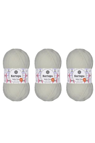 Kartopu Baby One Antipilling Νήματα Πλεξίματος Χεριών 100 gr 3 Τεμάχια Χρώμα K010 Λευκό