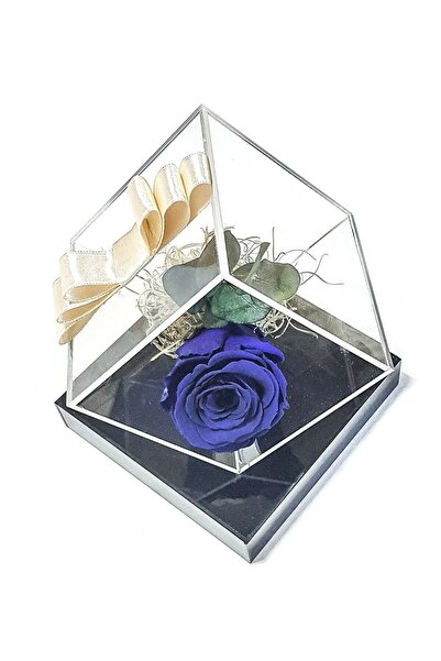 çiçekseli Floare cadou pentru decorarea mesei, albastru rubin, trandafir care nu se decolorează, eucalipt