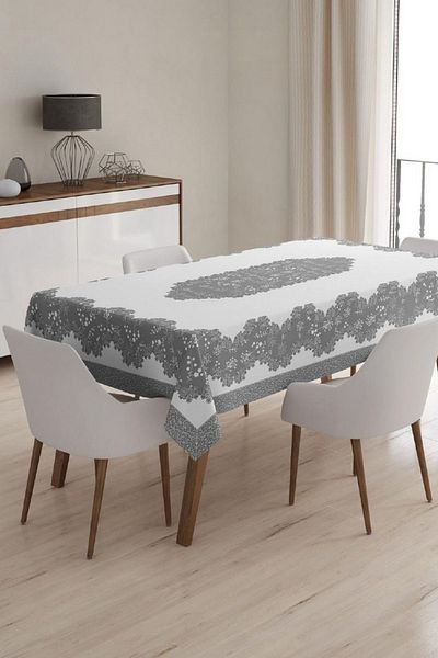 Çt Çeyizci Tekstil Față de masă unică rezistentă la pete 150x220 imprimată digital și cu model