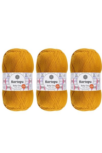 Kartopu Baby One Antipilling Πλεκτό Νήμα 100 gr 3 Τεμάχια Χρώμα K313 Μουσταρδί Κίτρινο
