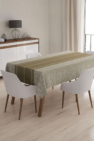 Çt Çeyizci Tekstil Față de masă unică rezistentă la pete cu model 150x220cm - imprimat digital