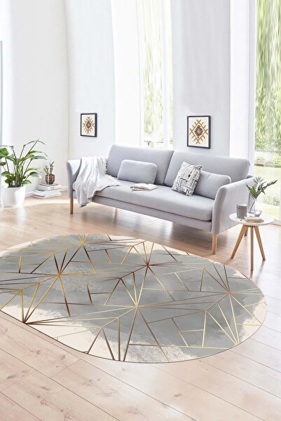 Kilimteks Dijital Kaymaz Yıkanabilir Modern Desen Oval Yolluk Mutfak Salon Ha...