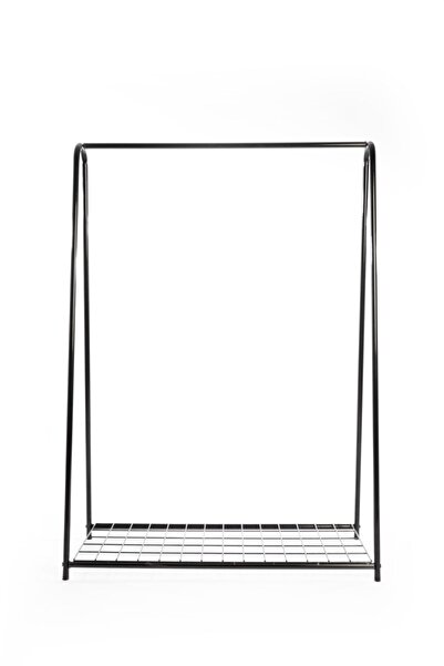 Fec Reklam Raflı Metal Ayaklı Konfeksiyon Askılığı Siyah Ayaklı Askılık Raflı Elbise Askılığı Kıyafet Askılığı