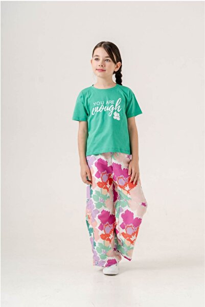 diamondstar طقم نادل مطبوع برقبة دائرية للفتيات بعمر 5-12 سنة