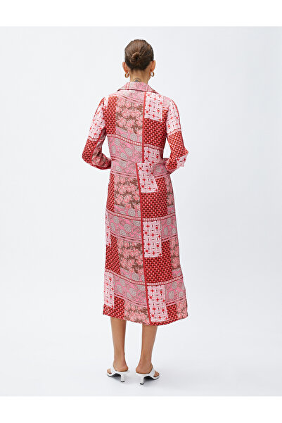 Koton Μίντι πουκάμισο φόρεμα με λεπτομέρεια ζώνης