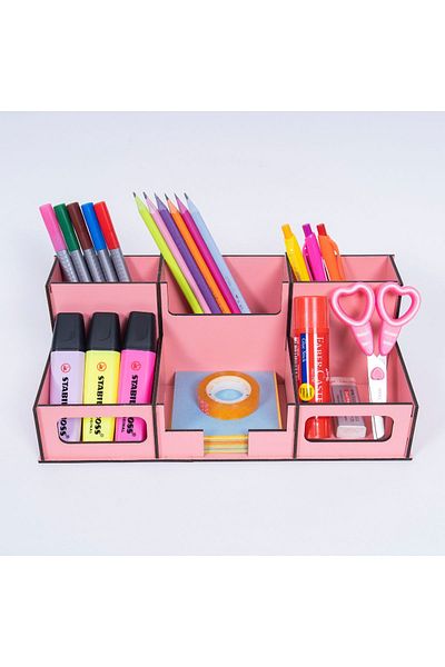 kutuTR Notpa Office Type 6 Compartment Decorative Desktop Pen Holder Pencil Box Organizer