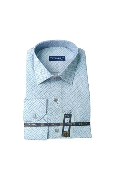 ETİQET Digital Printed Classic Cut Dad Shirt - Single Pocket, Long Sleeve, A Quality