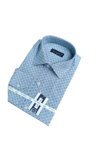ETİQET Digital Printed Classic Cut Dad Shirt - Single Pocket, Long Sleeve, A Quality