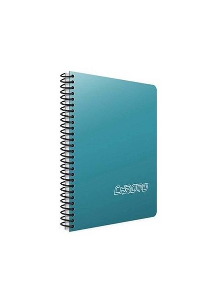 Gıpta Chromo Spiral Turquoise Plastic Cover 60 Sheets A4 Checkered Notebook