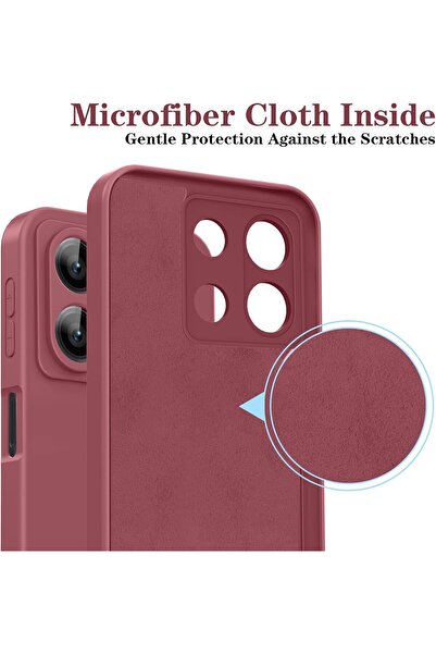 m.tk moveteck Xiaomi Redmi Note 13 Pro 5g Kılıf Mat Hisli içi Kadife Yumuşak Silikon +9H Ekran Koruyucu Şeffaf Cam