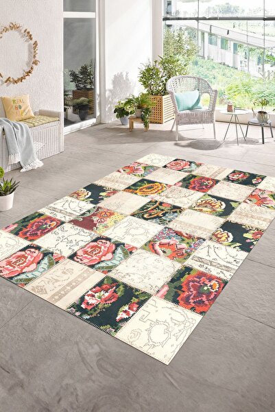 Alkilim Dijital Baskı Kaymaz Taban Yıkanabilir Patchwork Yolluk Mutfak Salon ...