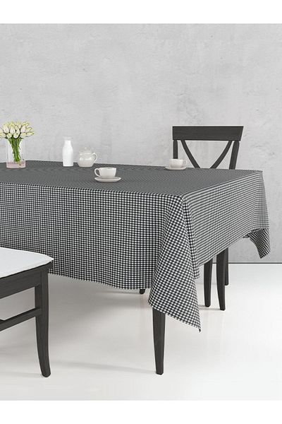 Tuable Față de masă în carouri Pöti Neagră 170x170cm