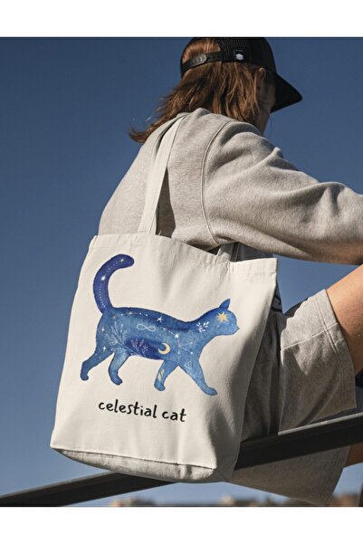 redame Celestial Cat Cloth Bag - Sacred Running Tote Bag
