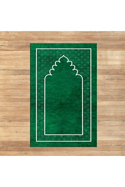 Viyana Home سجادة صلاة للصلاة مطبوعة رقمية قابلة للغسل، V-SECCADE-11-GREEN