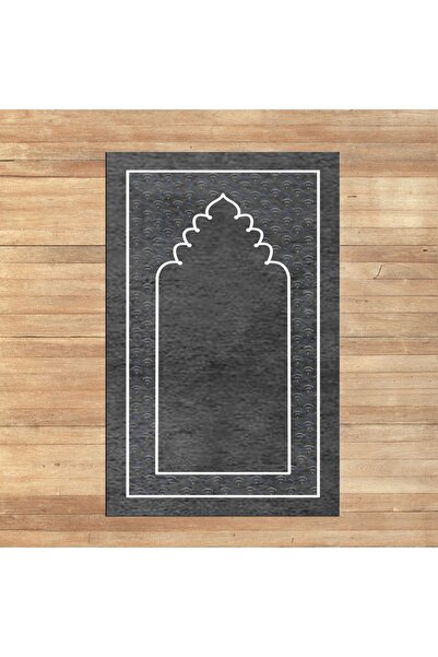Viyana Home سجادة صلاة للصلاة مطبوعة رقمية قابلة للغسل، V-SECCADE-11-GREY