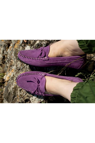 only my store Genuine Leather Purple Orthopedic Casual Shoes - 100% Genuine Leather