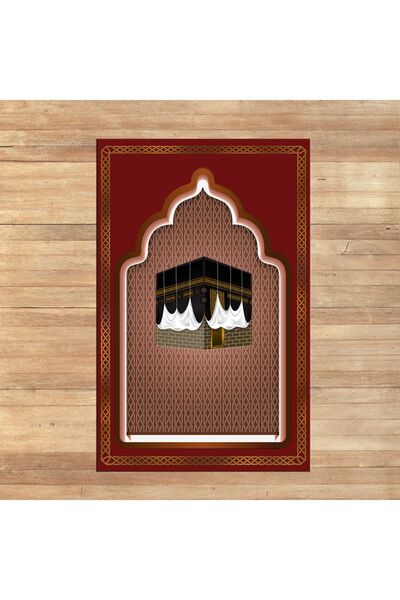 Viyana Home Digital Printed Washable Prayer Rug Rug, V-SECCADE-04-RED,