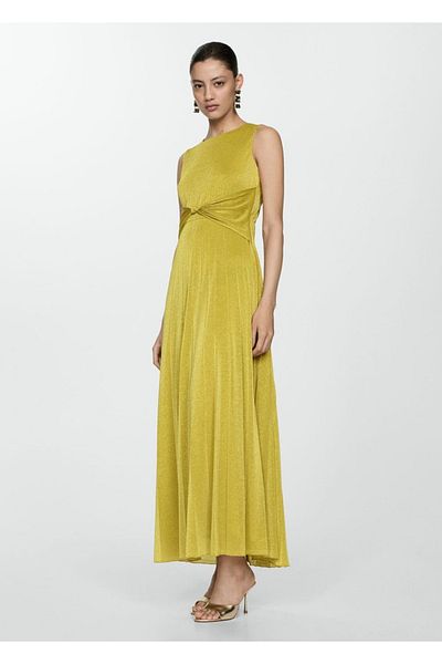 MANGO Woman Φόρεμα με κόμπους Lurex