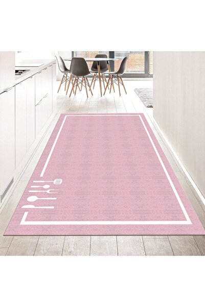 Viyana Home Dijital Baskılı Kaymaz Taban Yıkanabilir Mutfak Halısı Yolluk, V-...