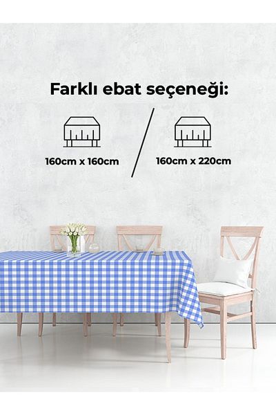 Tuable Față de masă în carouri Albastru 160x220cm