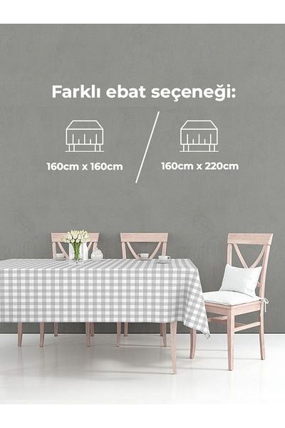 Tuable Checkered Tablecloth Gray 160x160cm