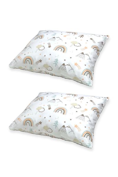 Bebek Özel Калъфка за възглавница за деца и възрастни 50x70 см (2 части) с кафяв мотив на дъга