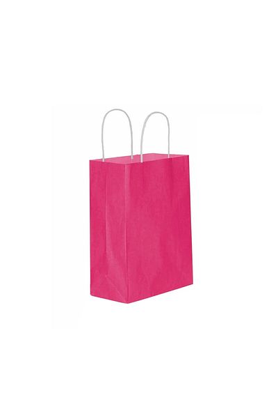 Eminonutoptanci 25X31 CM Large Size Fuchsia Paper Gift Bag - 25 Pieces
