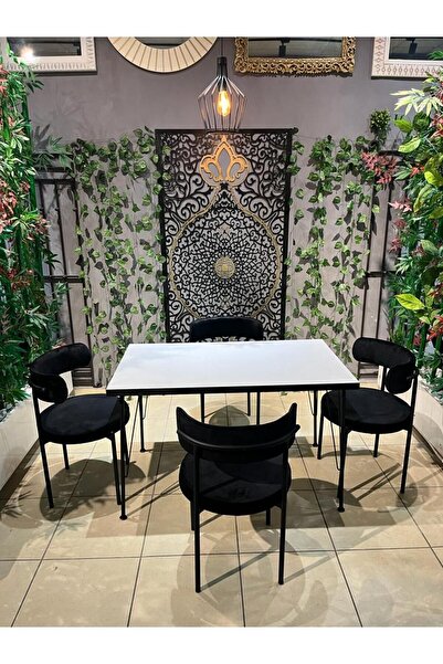 ELEN HOME Masa Sandalye Takımı 4 Kişilik Yemek Masası Takımı Mutfak Masası Ta...