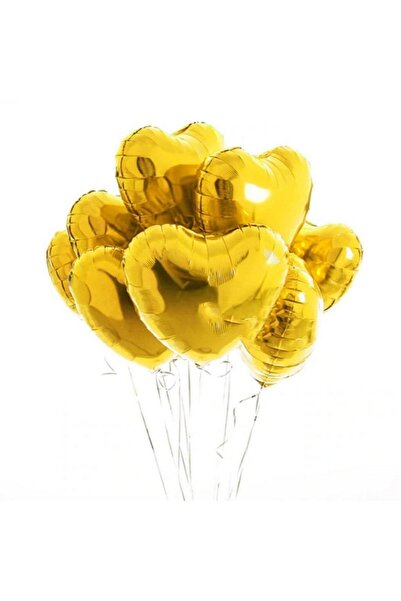 Genel Markalar Kırmızı Renk Minik Kalp Folyo Balon 10 Adet- 25 Cm