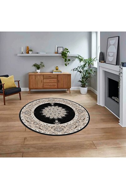 Viyana Home Dijital Kaymaz Taban Yıkanabilir Yuvarlak Klasik Desen Mutfak Sal...