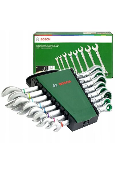 Bosch Cırcırlı Kombine Anahtar Seti 8 Parça Cırcırlı Anahtar 1/4 İnç