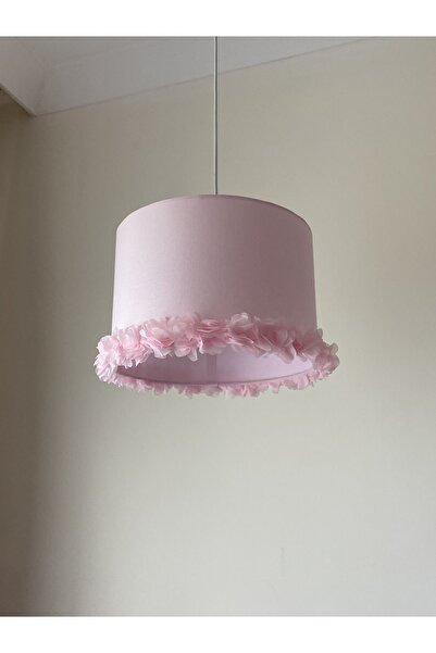 atölye ay ışığı Pembe çiçekli sade kız bebek çocuk odası avize