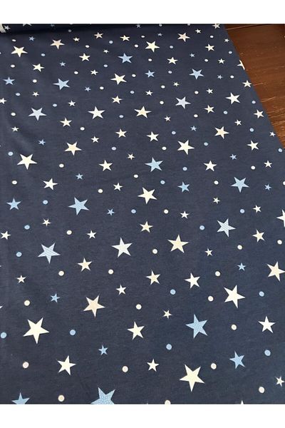 Bebek Özel Cotton Children's Fitted Sheet 90x190 Starry Navy Blue