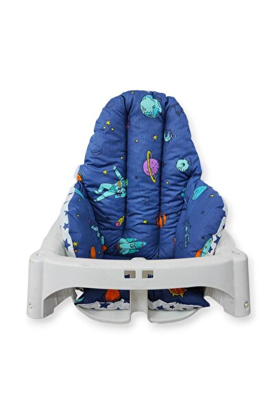 Bebek Özel Bebek Çocuk Mama Sandalyesi Minderi Uzay Mekiği Galaksi Desenli