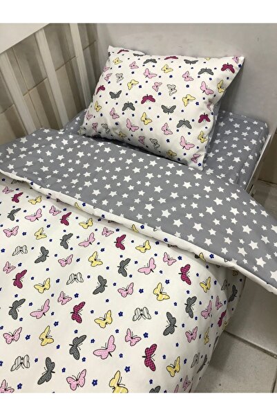 Bebek Özel Pamuklu Bebek/çocuk 70x110 Park Beşik Yastık Çarşaf Yorgan Pembe G...